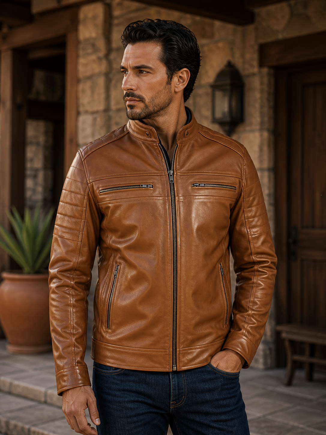 Chamarra de Piel Caballero Modelo 060
