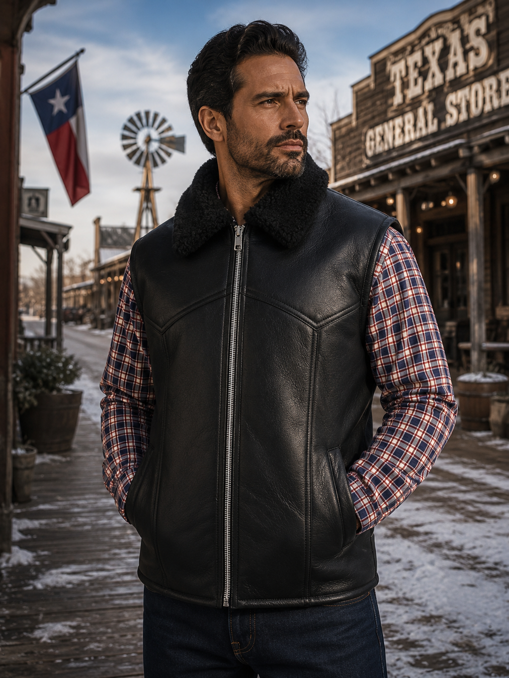 Chaleco de Piel Caballero Modelo 211 Borrega