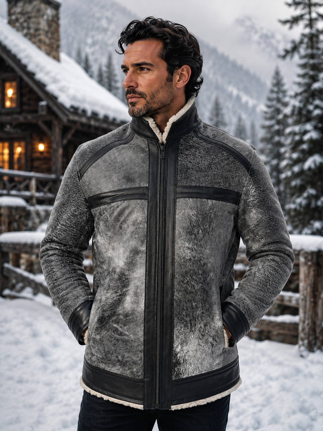 Chamarra de Piel Caballero Modelo 216 Borrega
