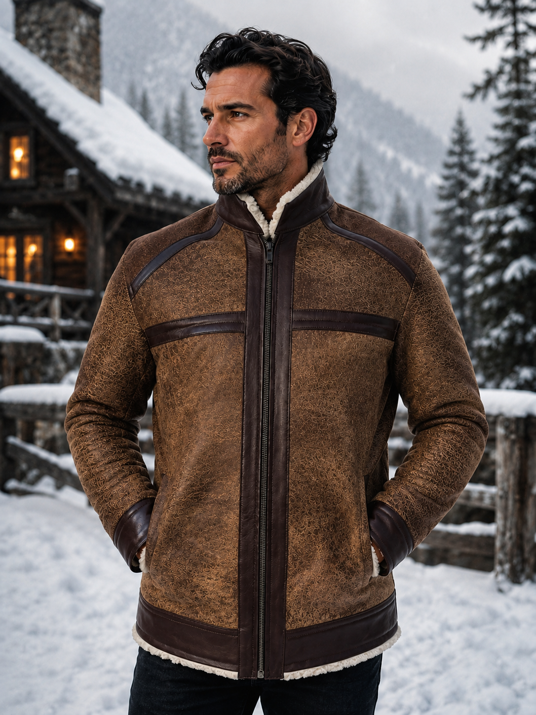 Chamarra de Piel Caballero Modelo 216 Borrega