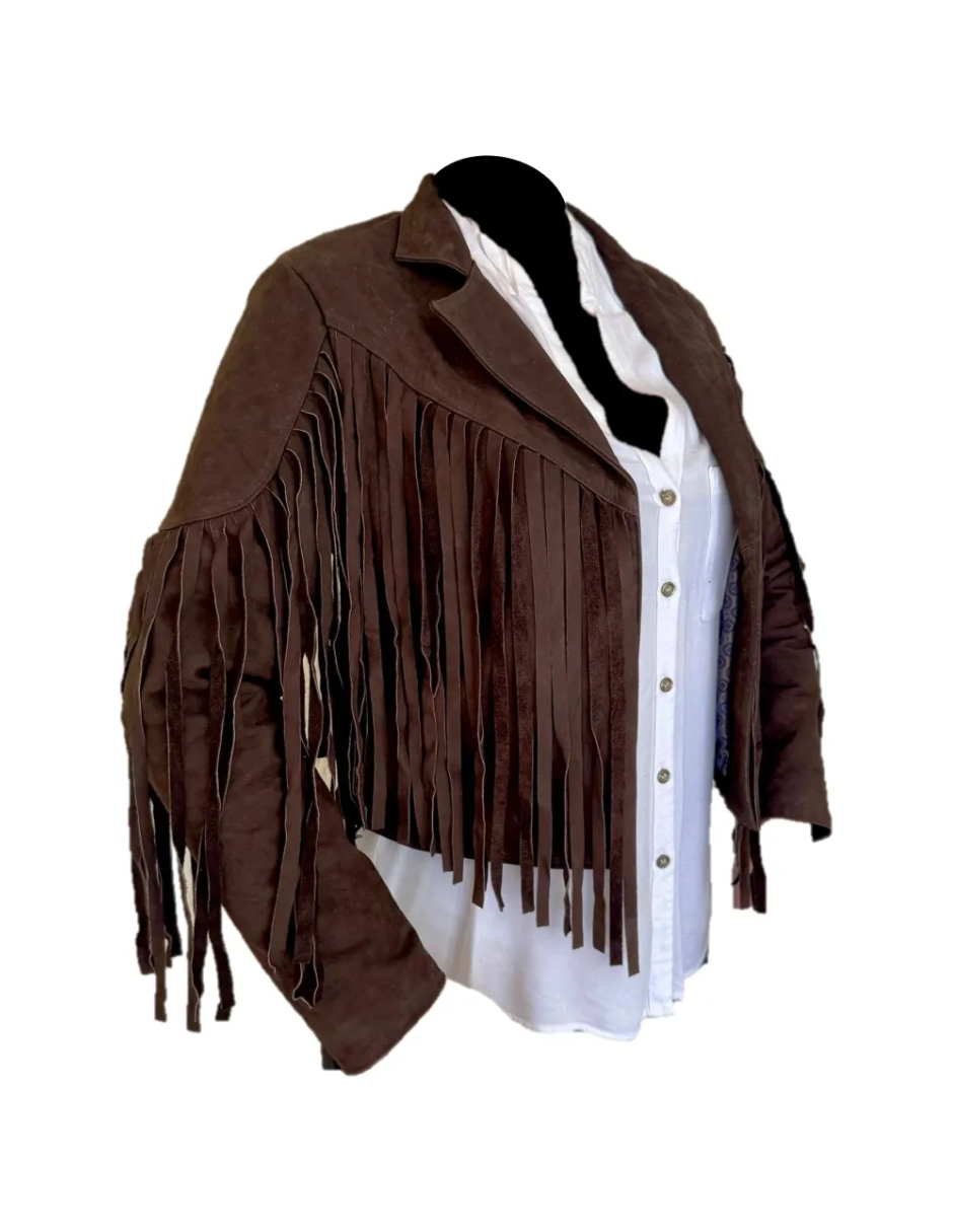 Chamarra de Piel Dama Modelo Vaquera de Barbas 042