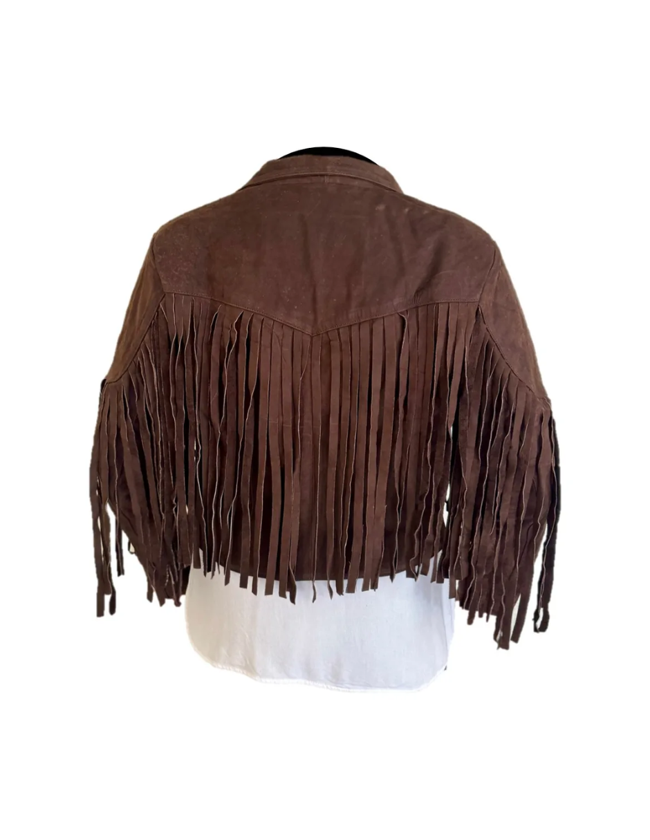 Chamarra de Piel Dama Modelo Vaquera de Barbas 042