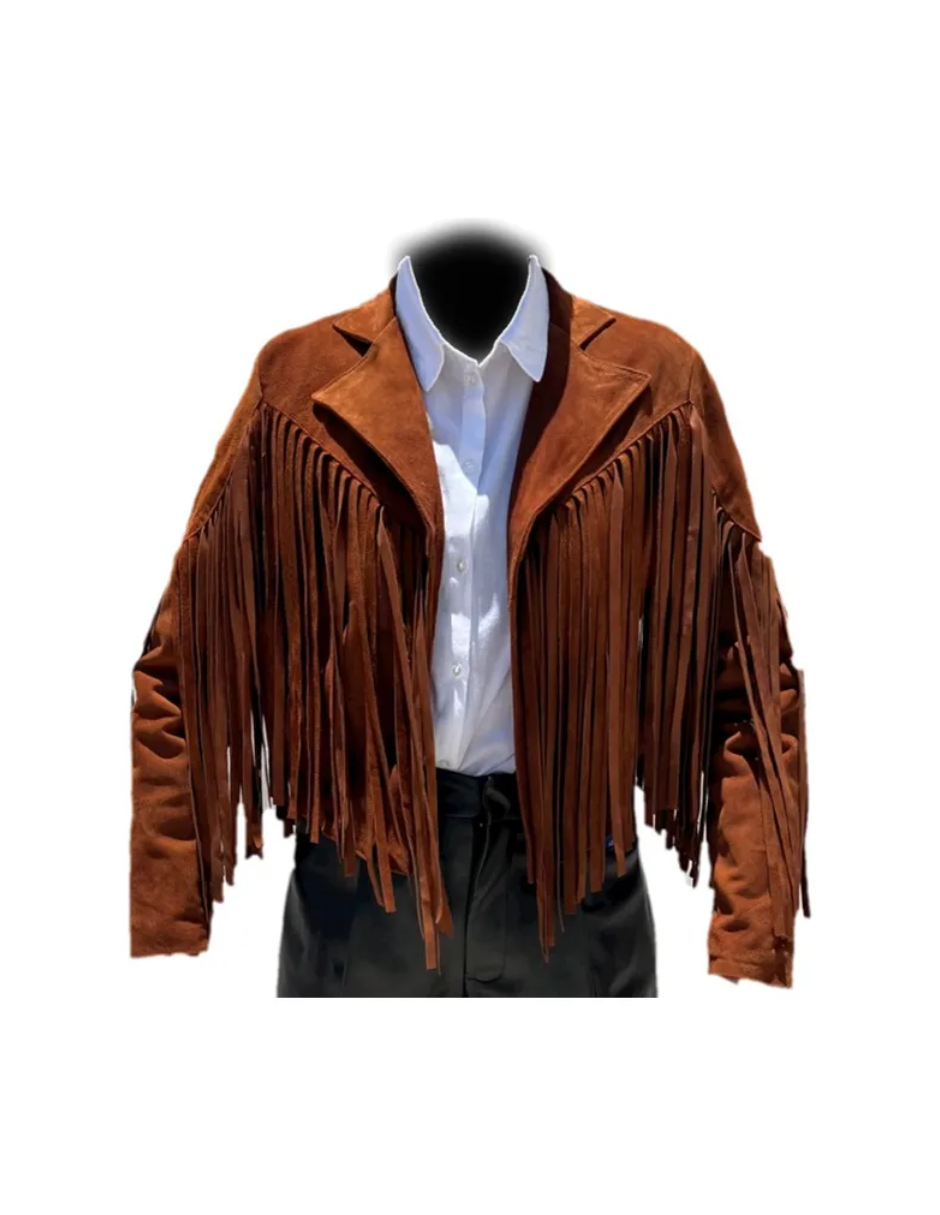 Chamarra de Piel Dama Modelo Vaquera de Barbas 042