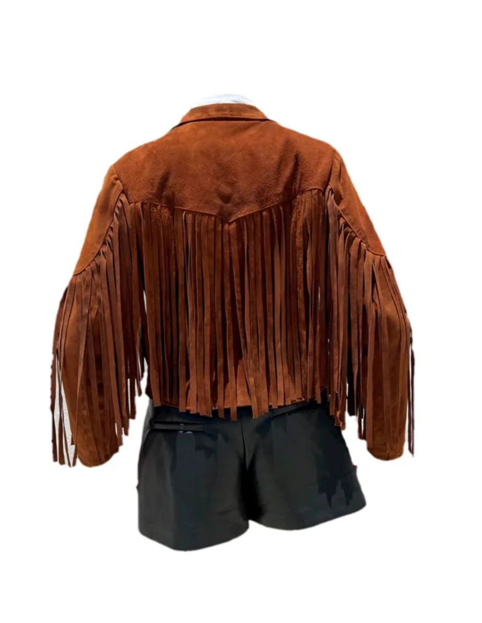 Chamarra de Piel Dama Modelo Vaquera de Barbas 042