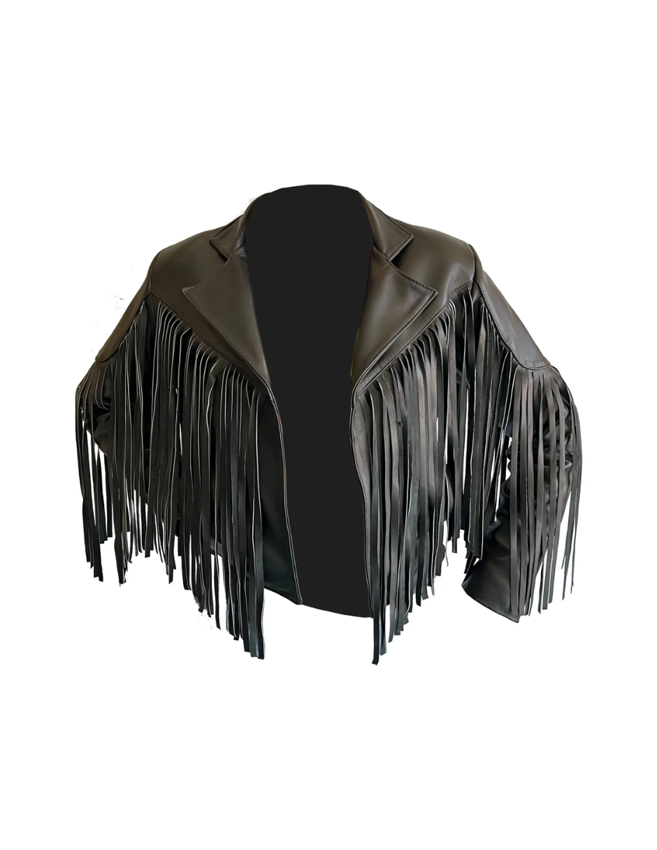 Chamarra de Piel Dama Modelo Vaquera de Barbas 042