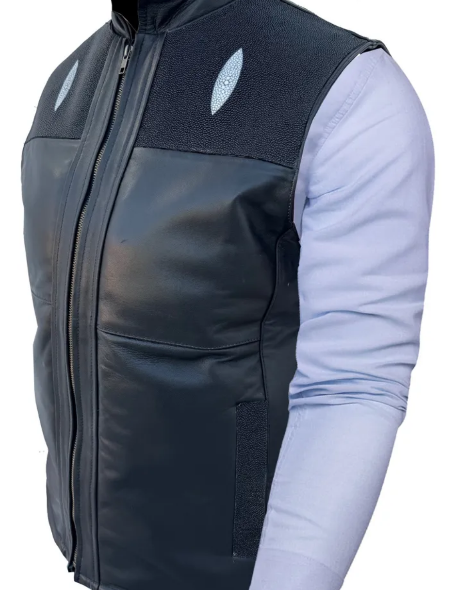 Chaleco de Piel Caballero Mantarraya Original 408