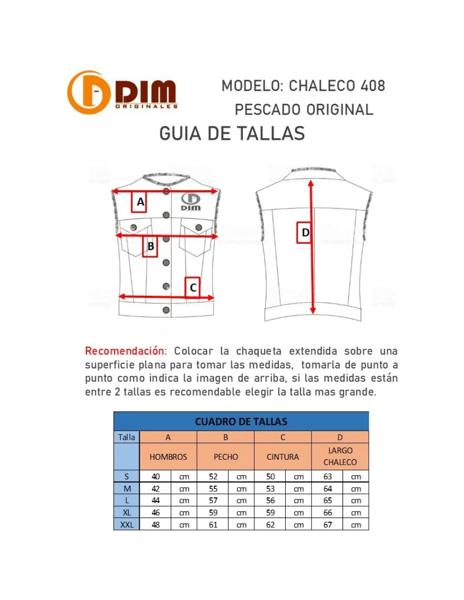 Chaleco de Piel Caballero Mod 408 Pescado Original