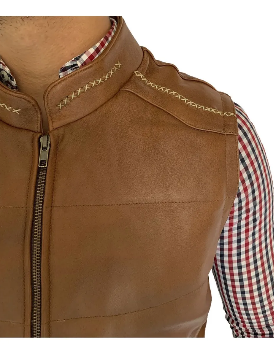 Chaleco de Piel Caballero Modelo 036 Tejido
