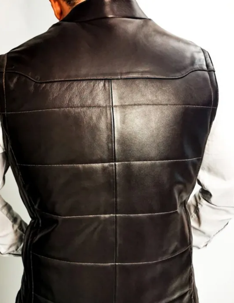 Chaleco de Piel Caballero Modelo 036 Tejido