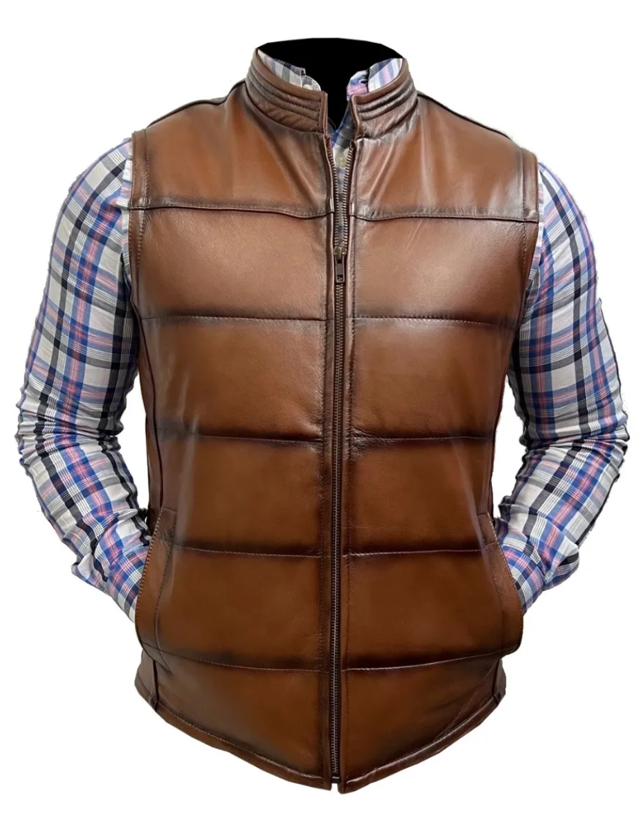 Chaleco de Piel Caballero Modelo 404 Efecto