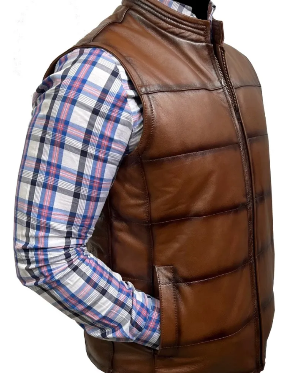 Chaleco de Piel Caballero Modelo 404 Efecto