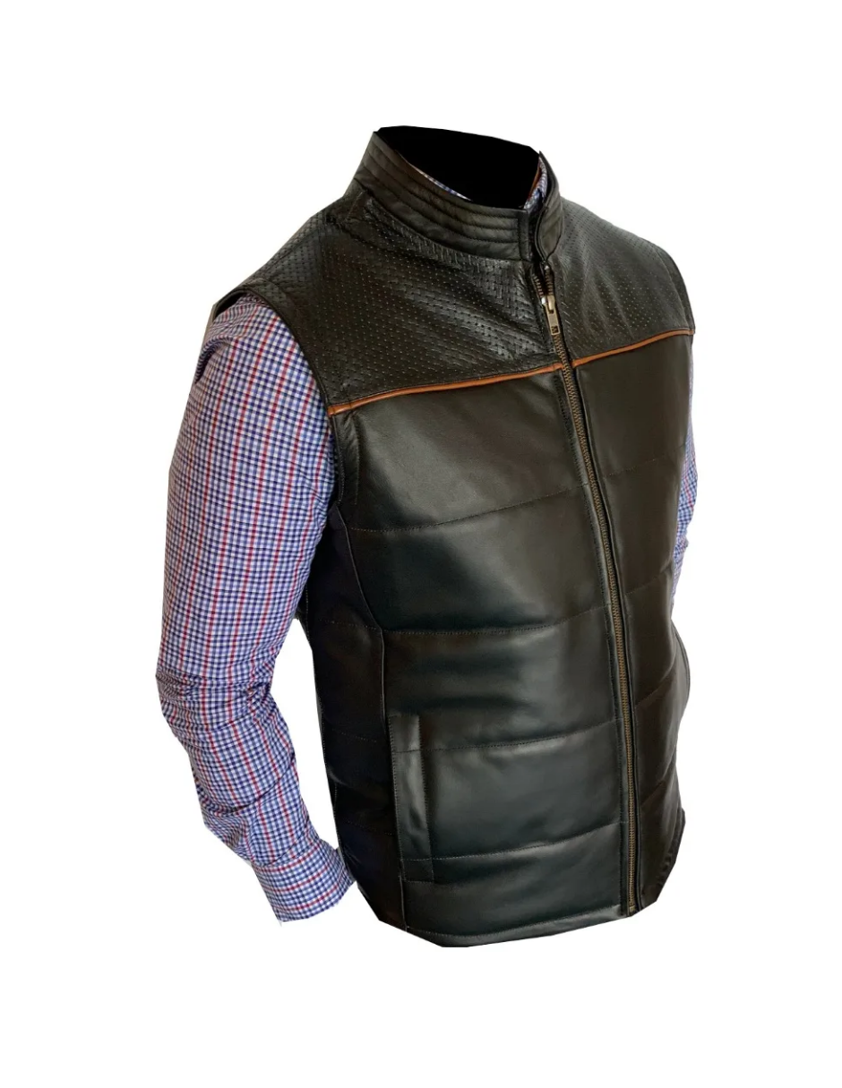 Chaleco de Piel Caballero Modelo 502 Petatillo Cocodrilo