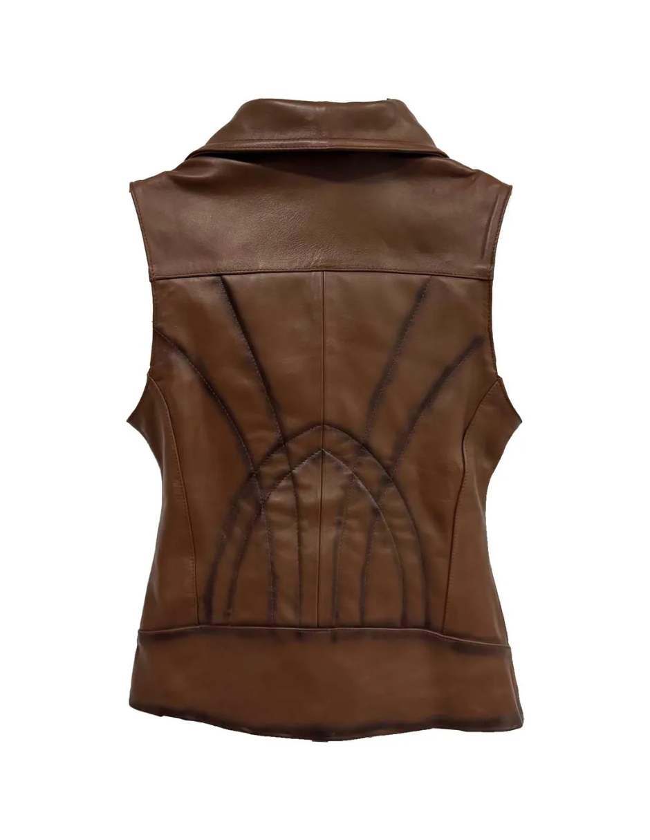 Chaleco de Piel Dama Modelo 207 Rockero