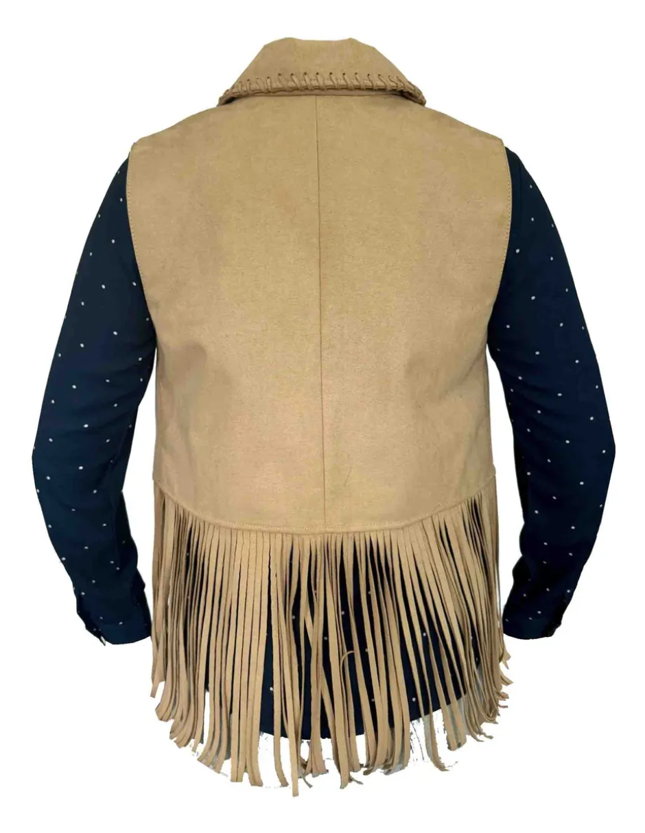 Chaleco de Piel Dama Modelo Vaquero Barbas 047