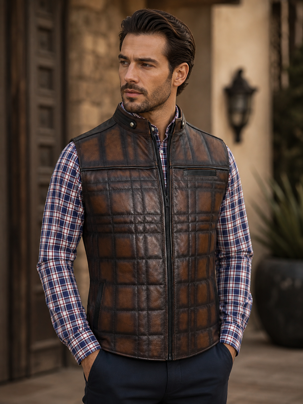Chaleco de Piel Caballero Modelo 203