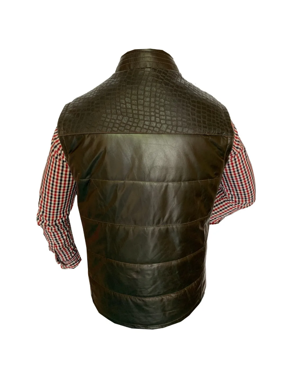 Chaleco de Piel Caballero Modelo 502 Petatillo Cocodrilo