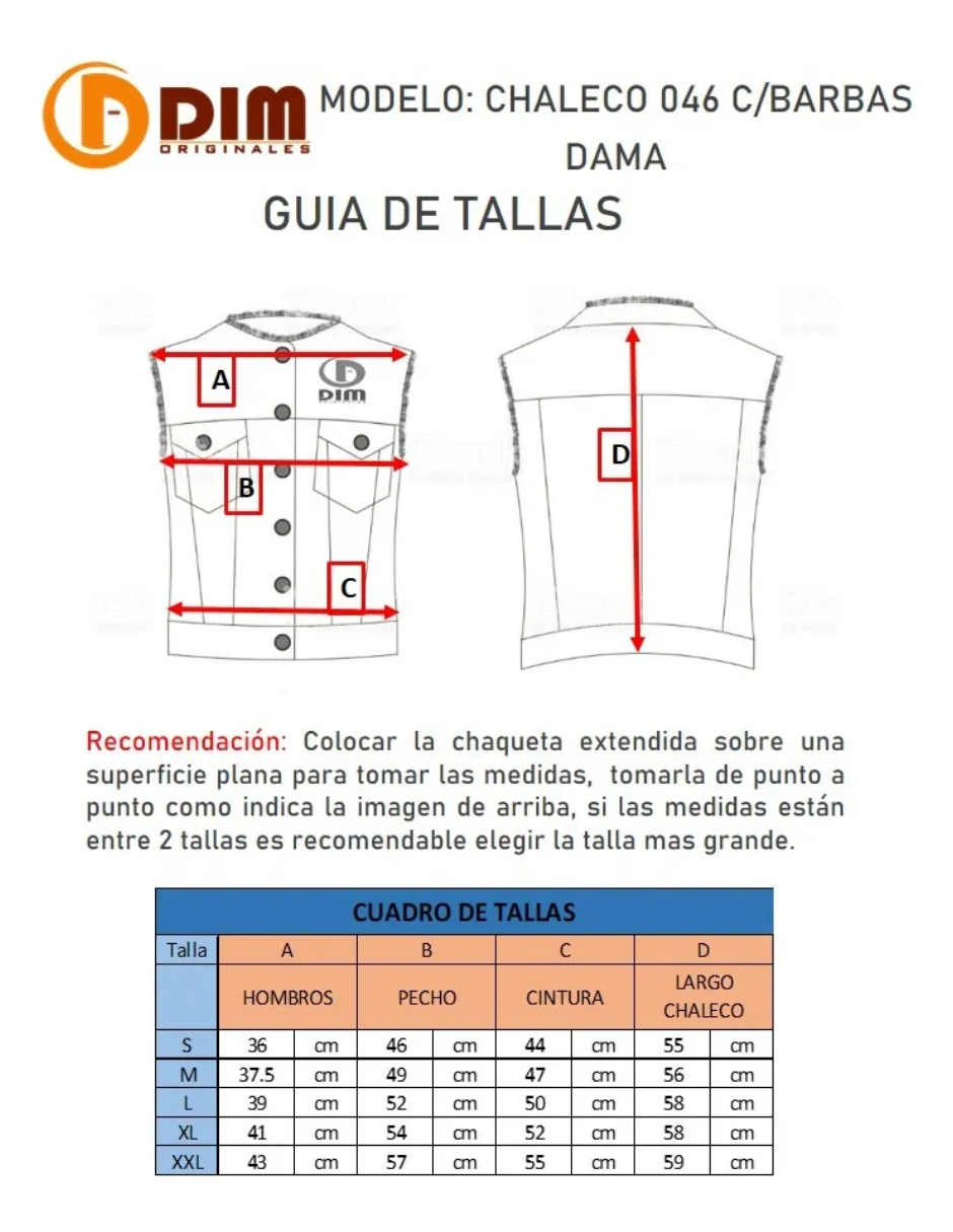 Chaleco de Piel Dama Modelo 046 con Barbas