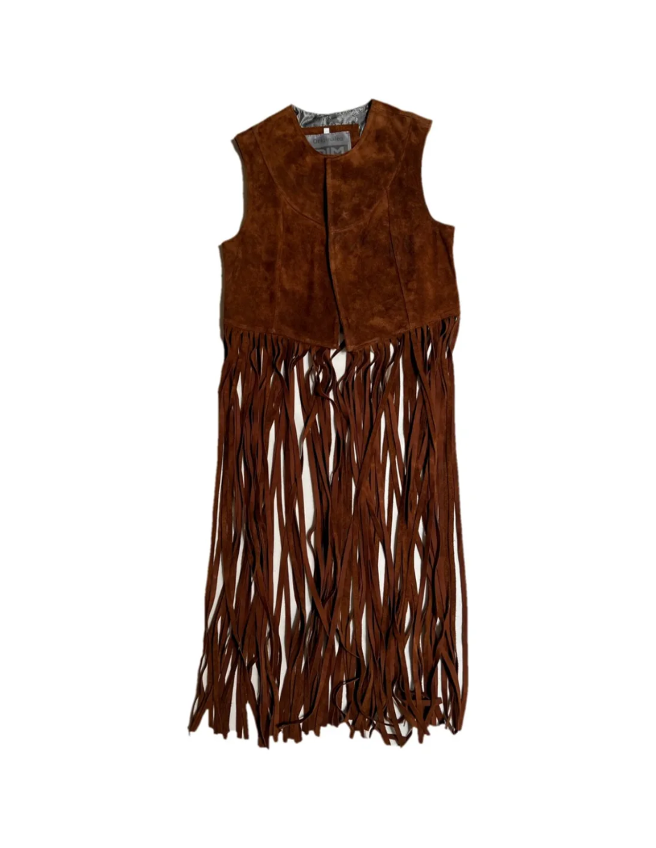 Chaleco de Piel Dama Modelo 046 con Barbas