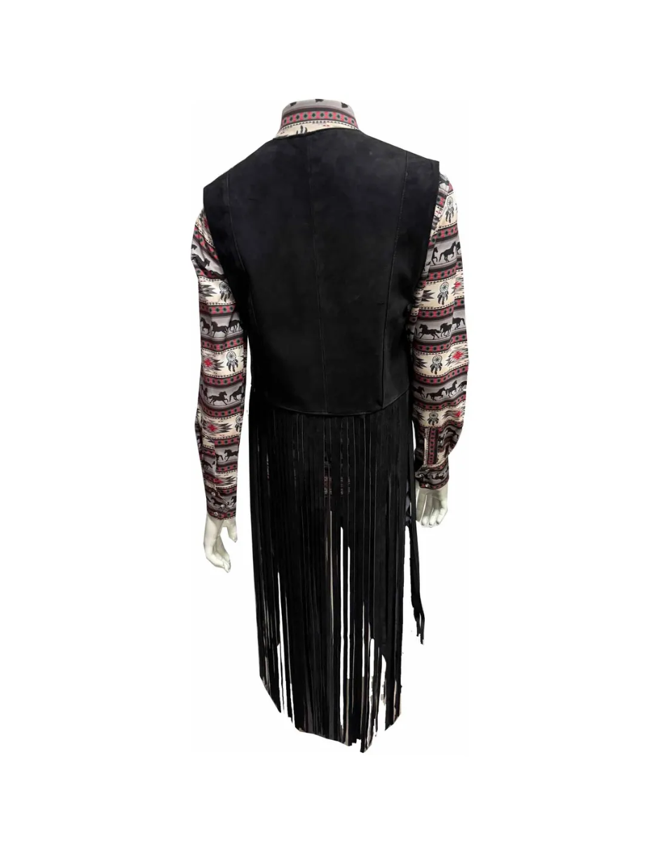 Chaleco de Piel Dama Modelo 046 con Barbas