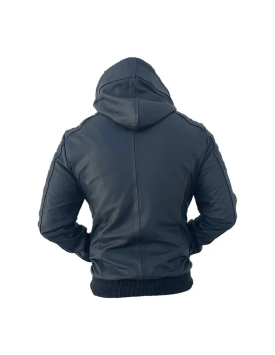 Chamarra de Piel Caballero Modelo 010 con Gorro