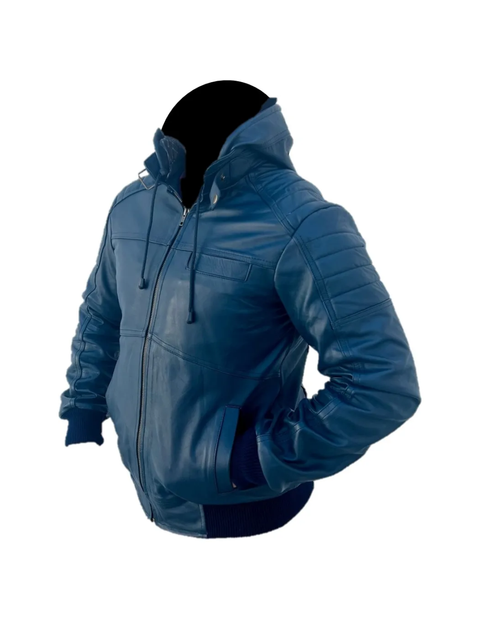 Chamarra de Piel Caballero Modelo 010 con Gorro