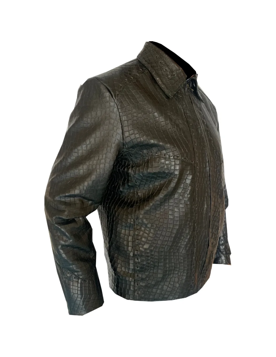 Chamarra de Piel Caballero Modelo 020 Coco Grabado