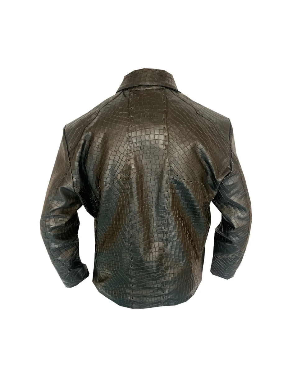 Chamarra de Piel Caballero Modelo 020 Coco Grabado