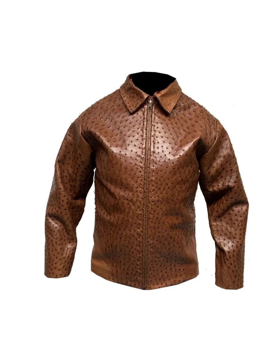 Chamarra de Piel Caballero Modelo Avestruz