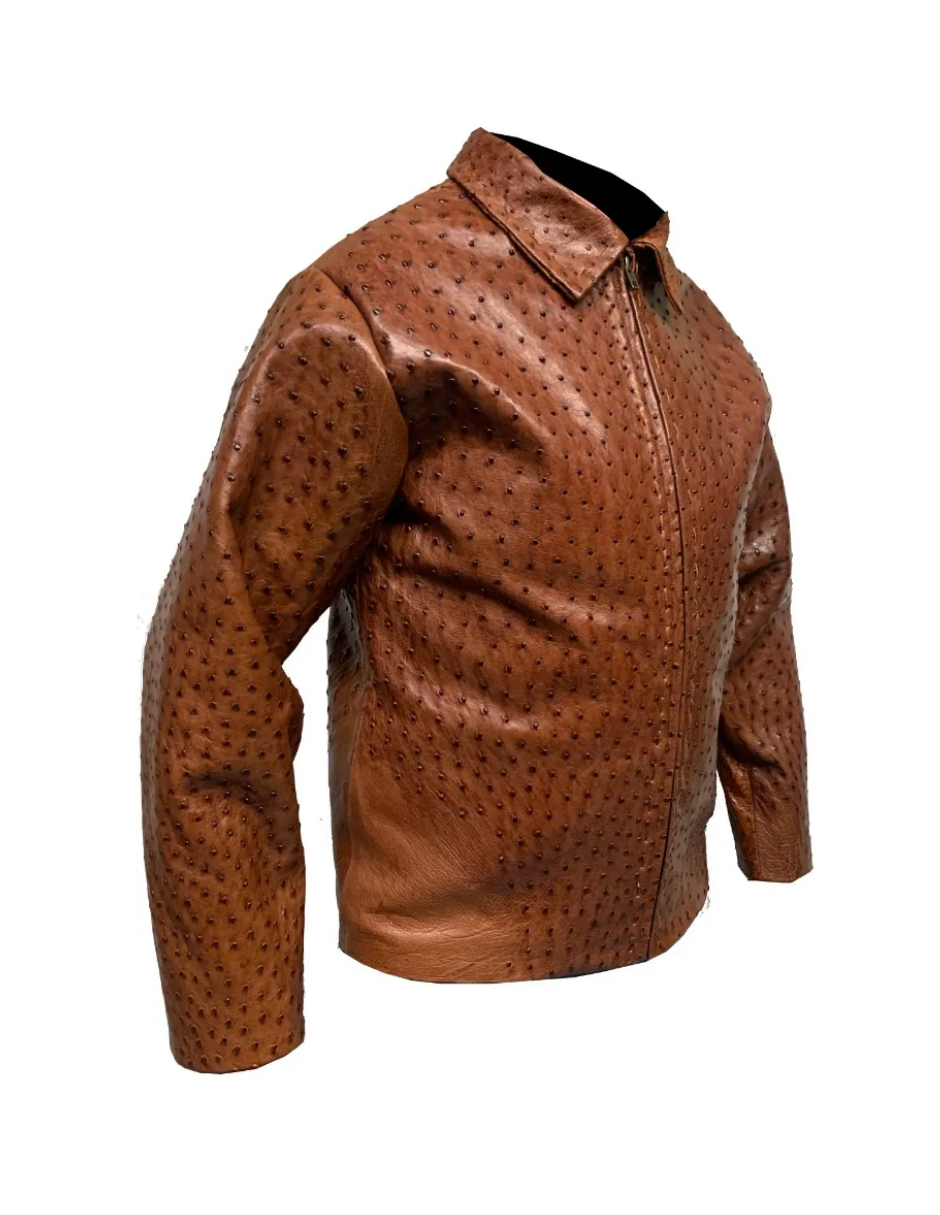 Chamarra de Piel Caballero Modelo Avestruz