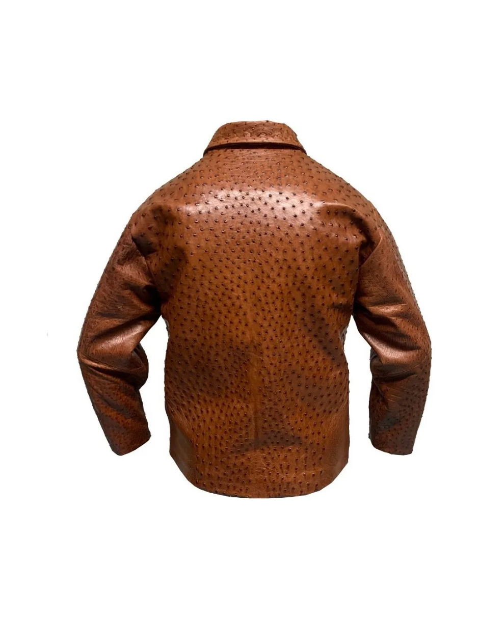 Chamarra de Piel Caballero Modelo Avestruz