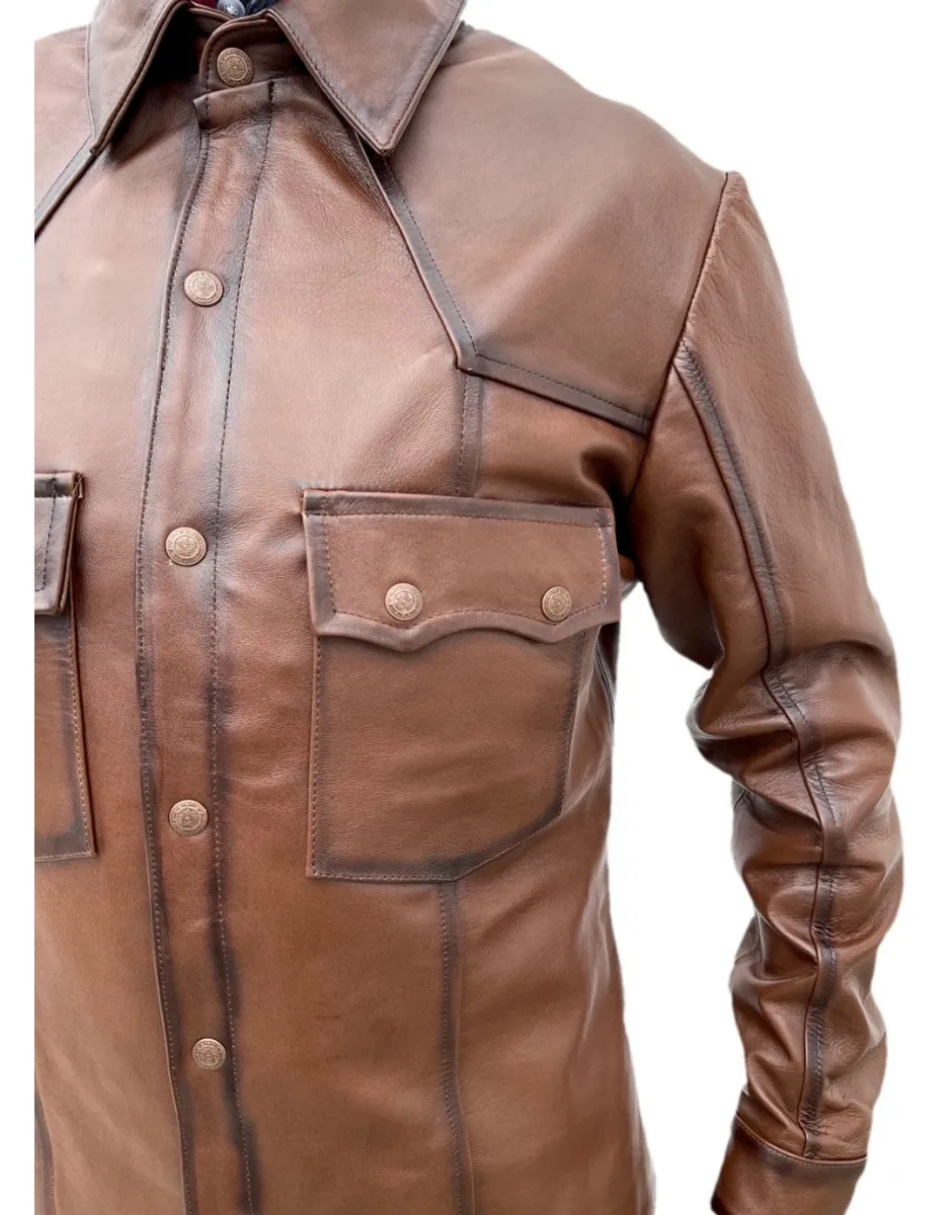 Chamarra de Piel Caballero Modelo Camisola 025