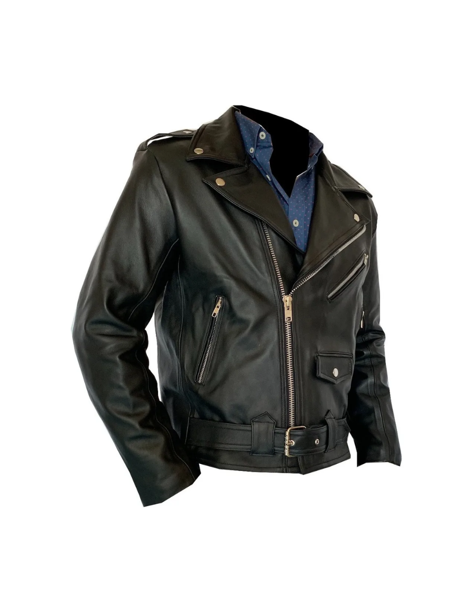 Chamarra de Piel Caballero Modelo Rockera