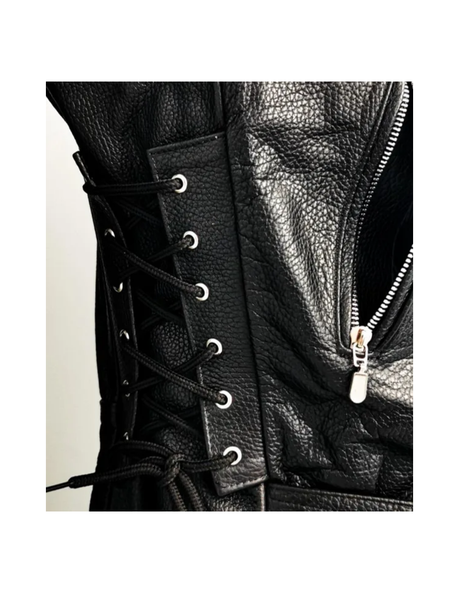 Chamarra de Piel Caballero Modelo Rockera Gruesa