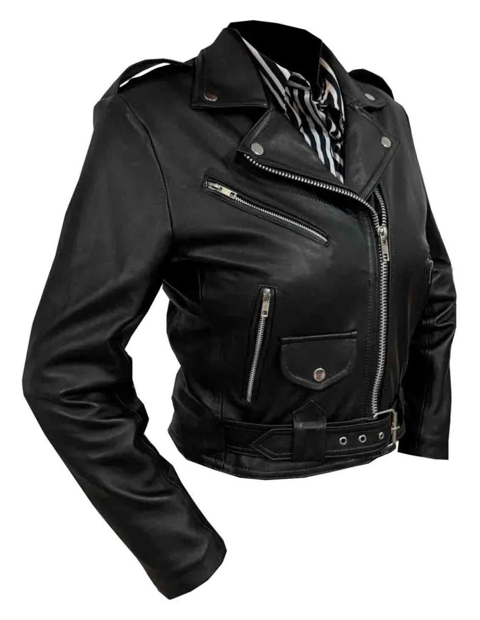 Chamarra de Piel Dama Modelo Rockera