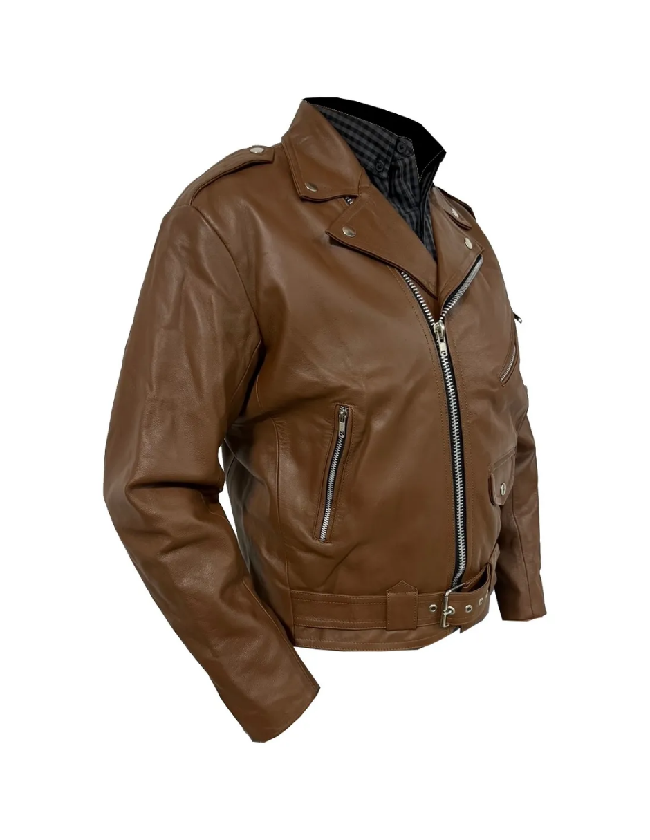 Chamarra de Piel Caballero Modelo Rockera