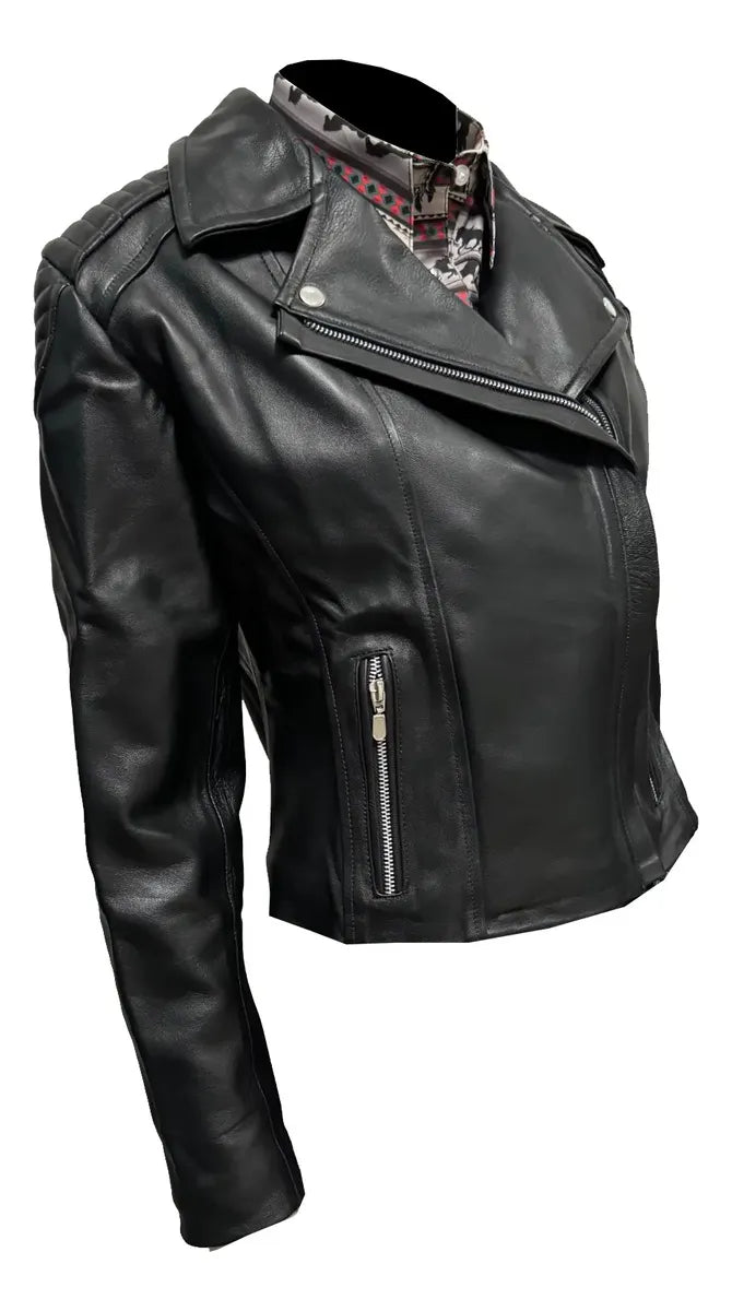 Chamarra de Piel Dama Modelo Rockerita
