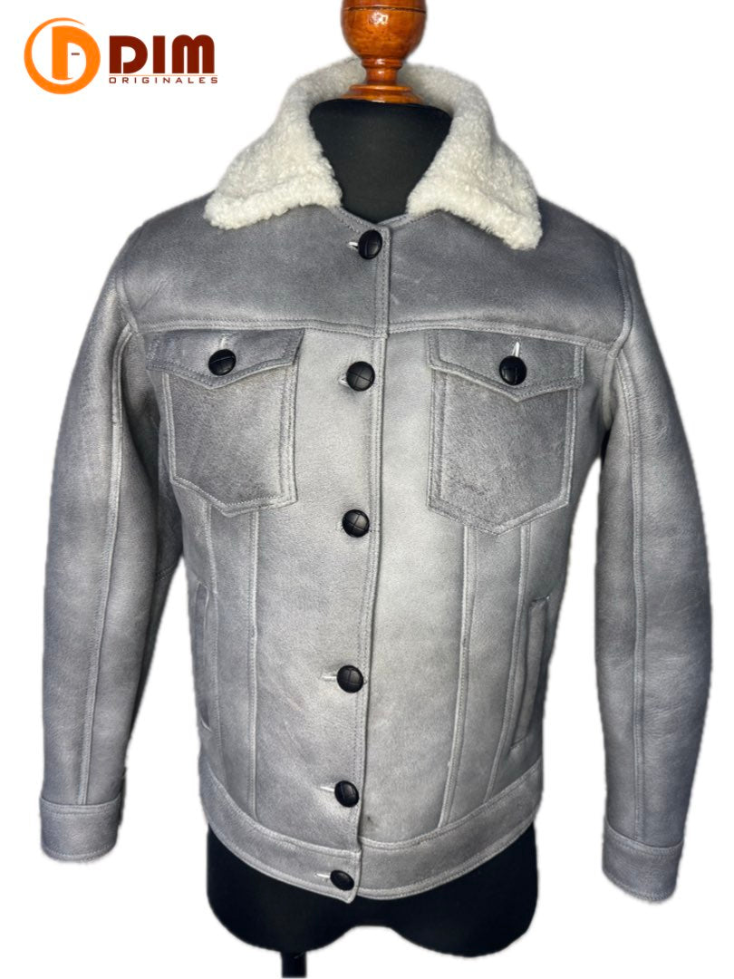 Chamarra de Piel Caballero Modelo Levis Borrega