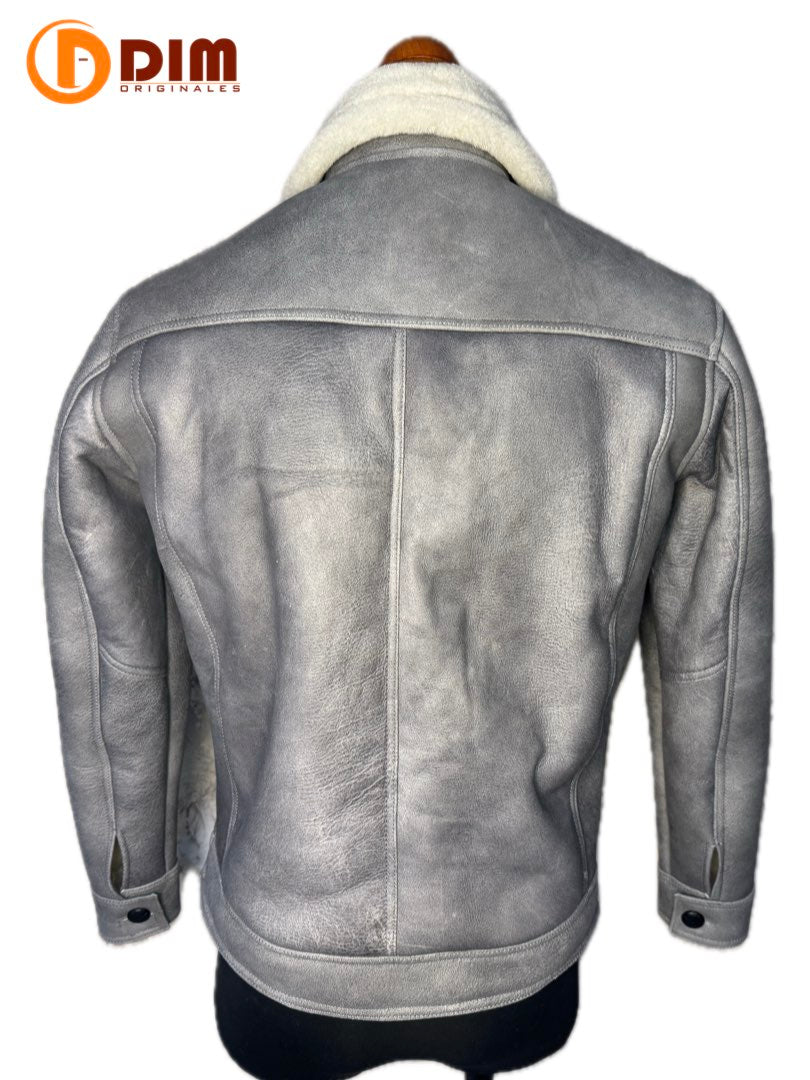 Chamarra de Piel Caballero Modelo Levis Borrega