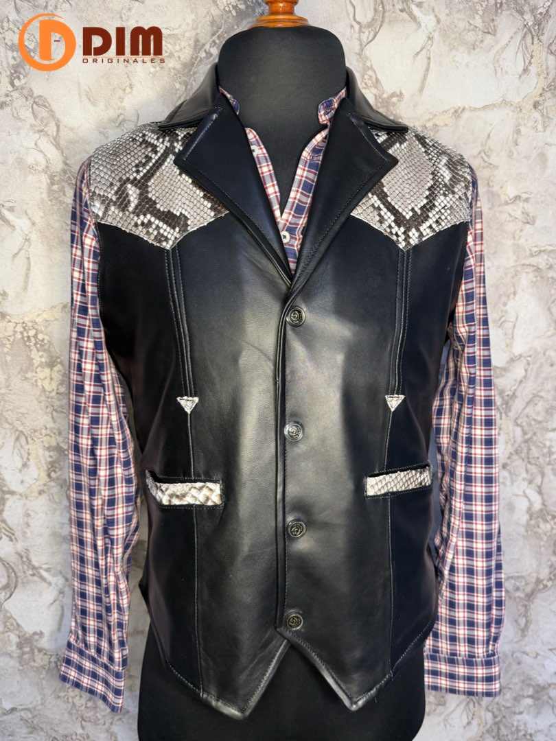 Chaleco de Piel Caballero Modelo Texano