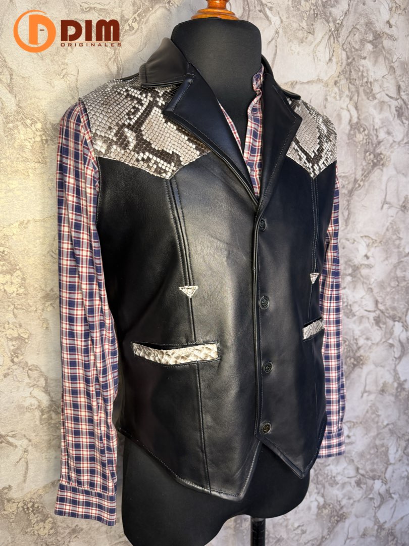 Chaleco de Piel Caballero Modelo Texano
