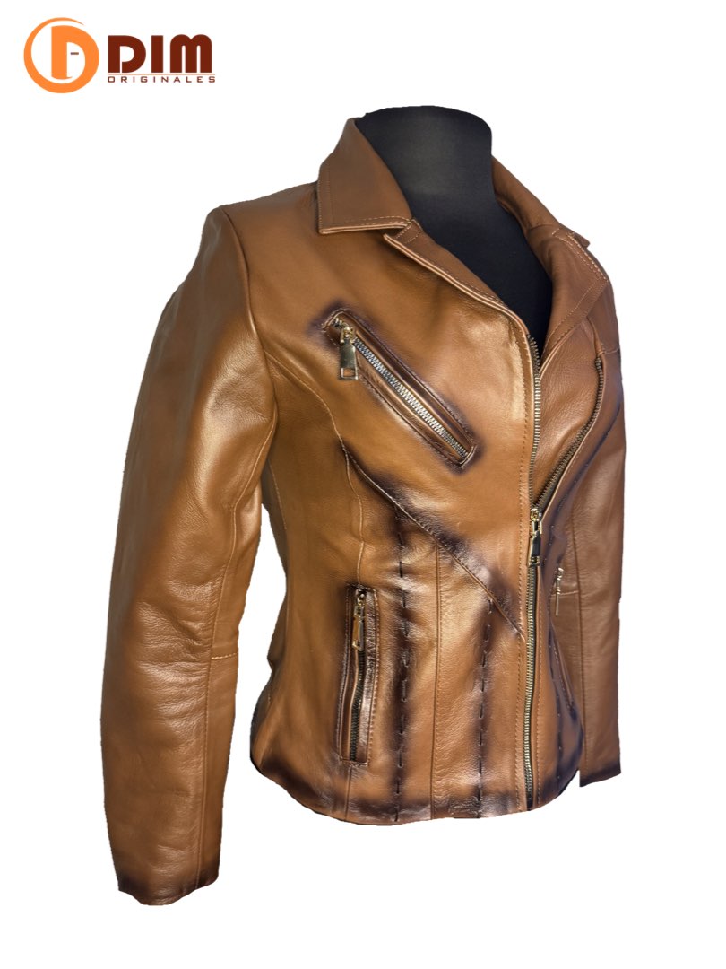 Chamarra de Piel Dama Modelo 206 Rockera