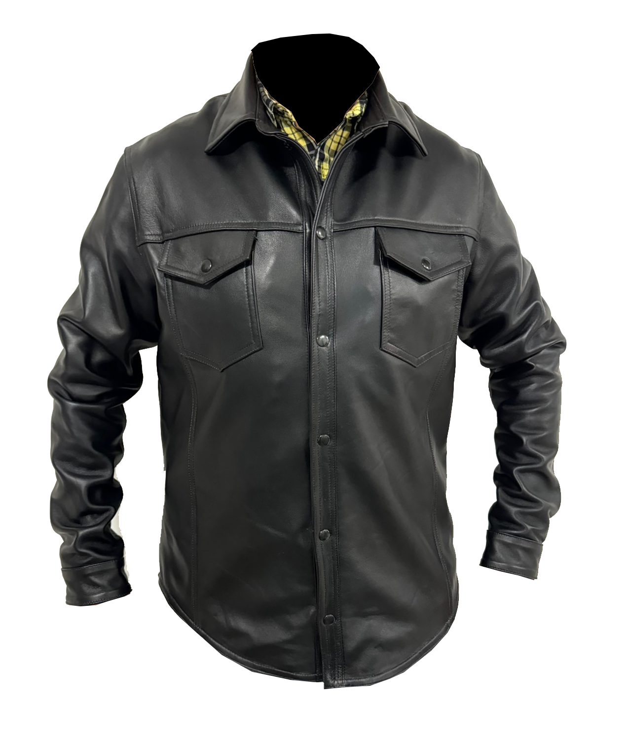 Chamarra de Piel Caballero Modelo Camisola Ambar
