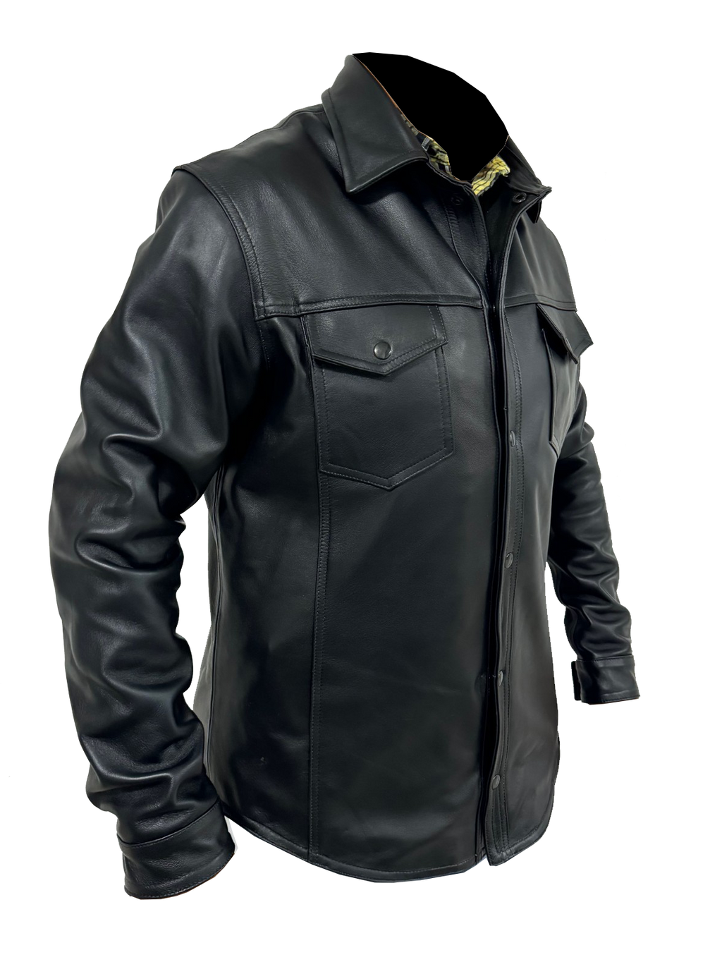 Chamarra de Piel Caballero Modelo Camisola Ambar