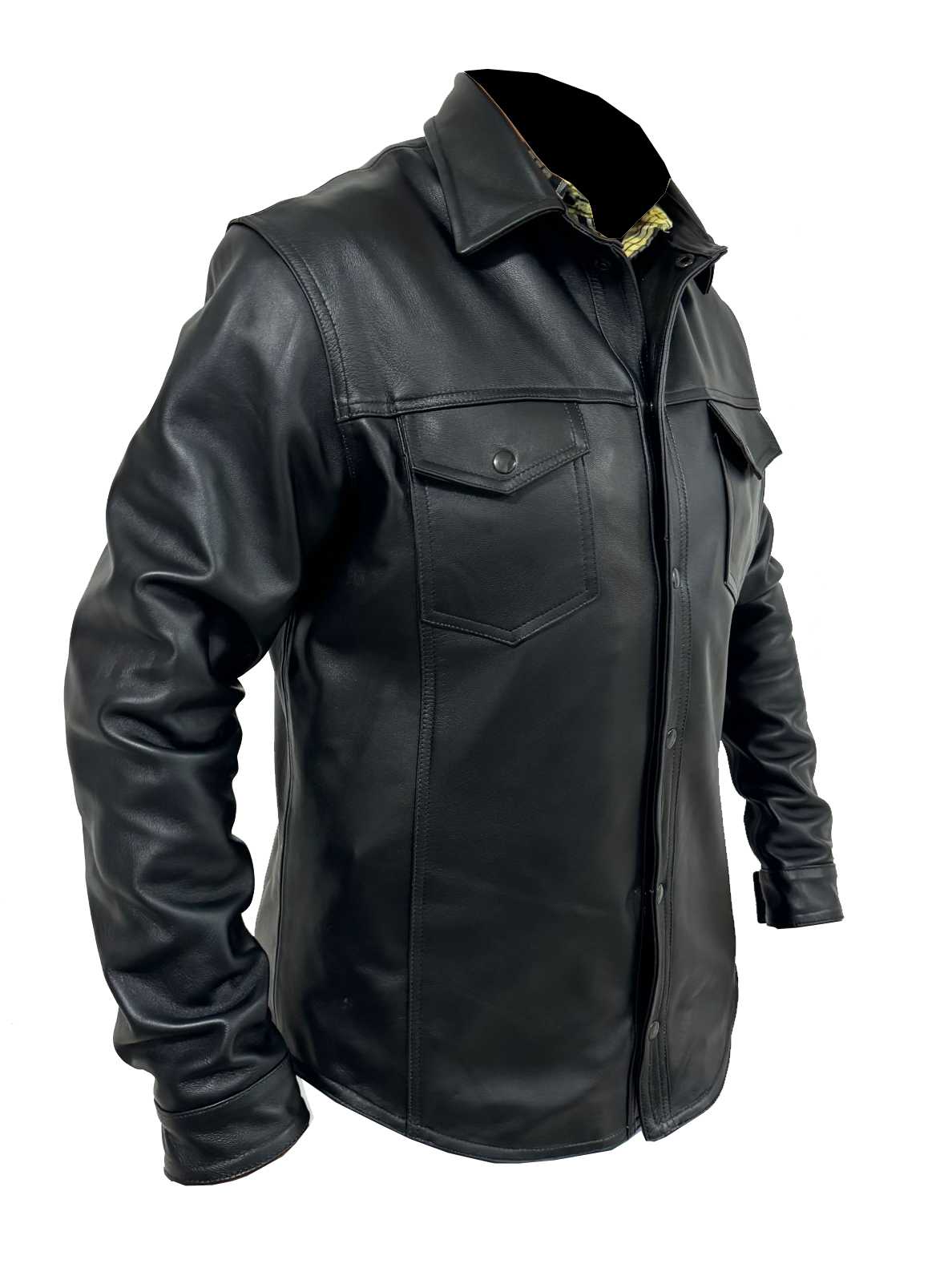 Chamarra de Piel Caballero Modelo Camisola Ambar